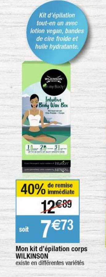 mon kit d'épilation corps wilkinson