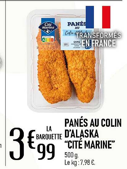 panés au colin d'alaska "cité marine"