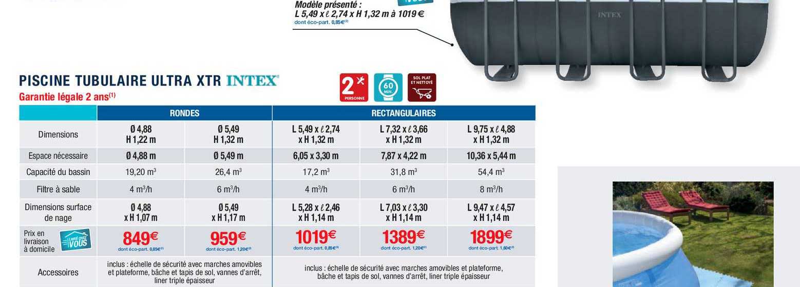 piscine tubulaire ultra xtr intex