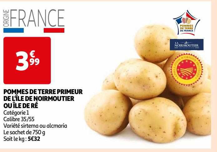 pommes de terre primeur de l'île de noirmoutier ou île de ré