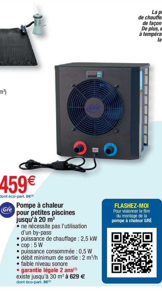 pompe à chaleur pour petites piscines jusqu'à 20 m² gré