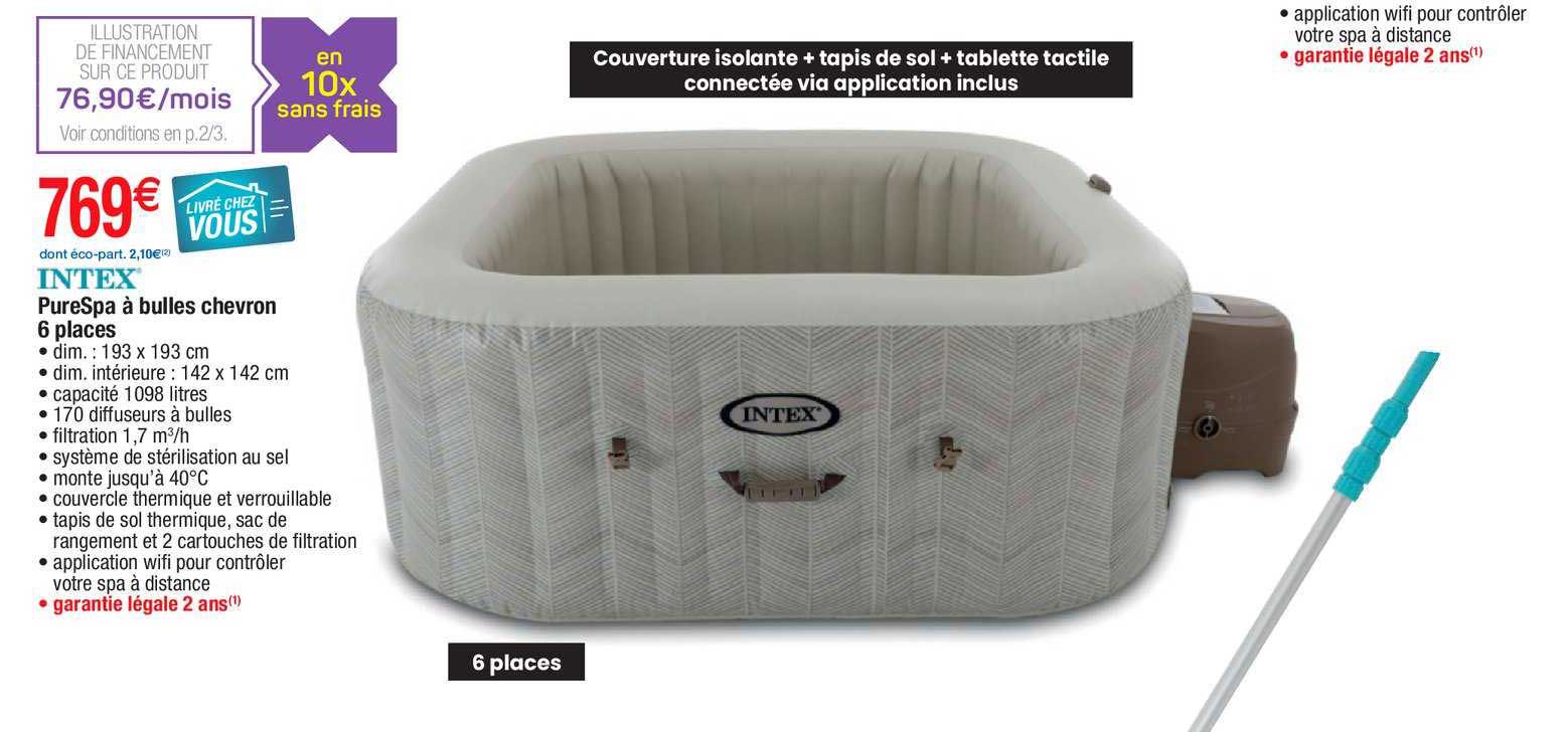 pureSpa à bulles chevron 6 places intex