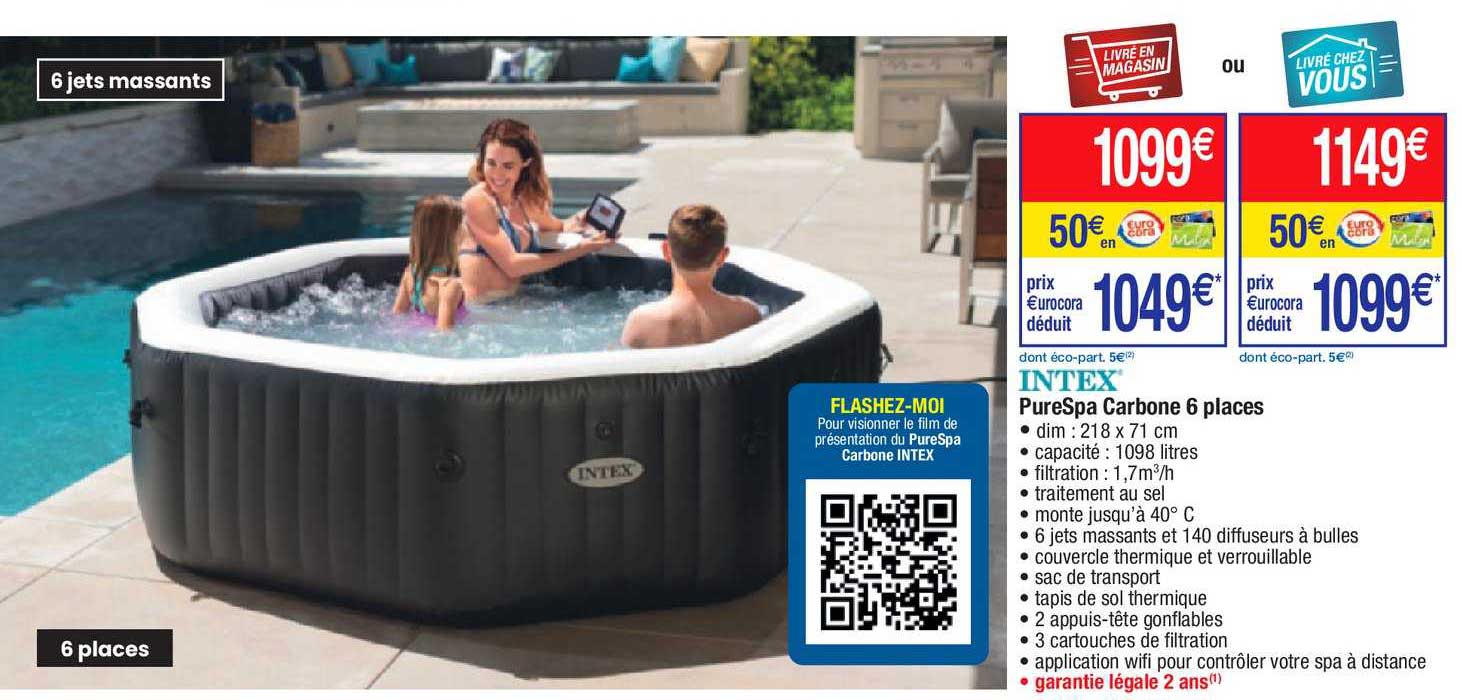 pureSpa carbone 6 places intex