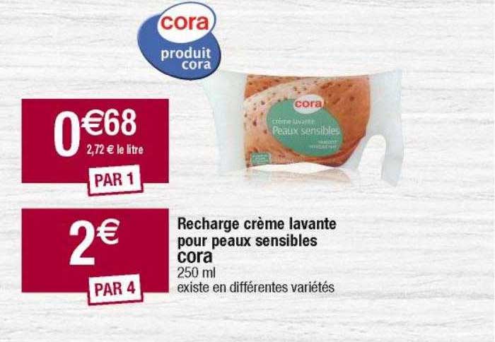 recharge crème lavante pour peaux sensibles cora