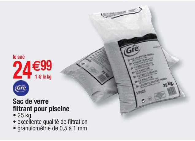 sac de verre filtrant pour piscine