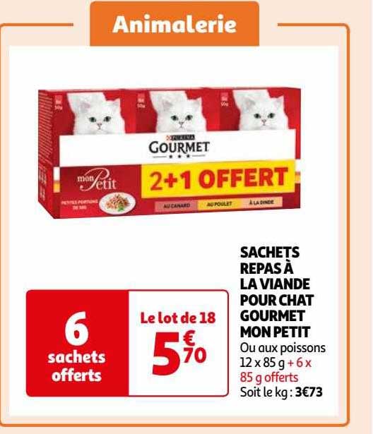 sachets repas à la viande pour chat gourmet mon petit