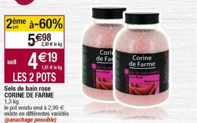 sels de bain rose corine de farme