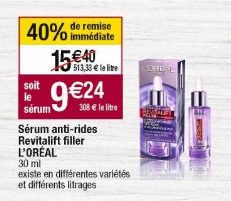 sérum anti-rides revitalift filler l'oréal