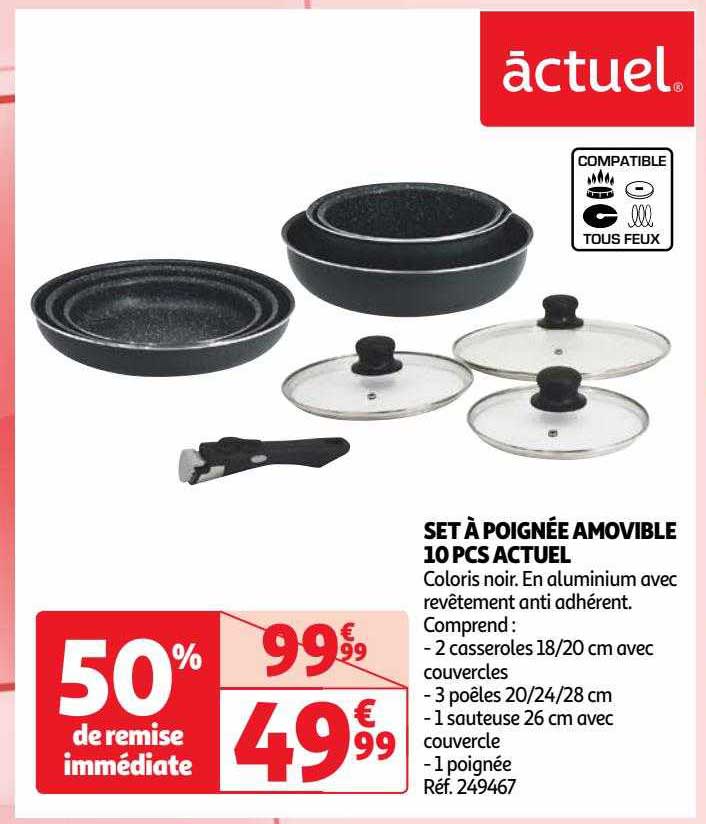 set à poignée amovible 10 pcs actuel
