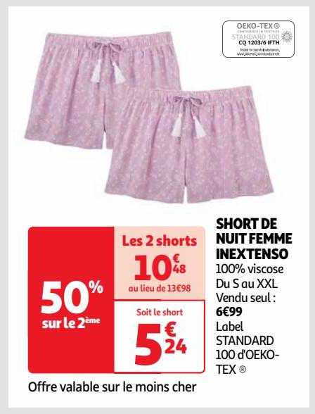Short De Nuit Femme Inextenso