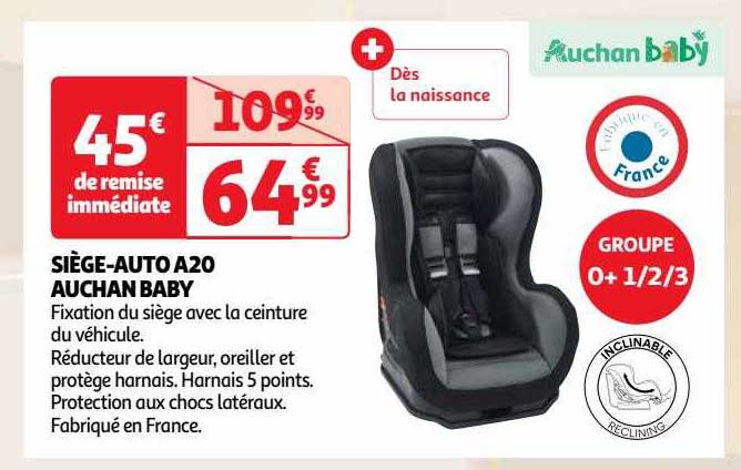 siège-auto a20 auchan baby