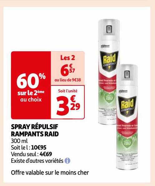 spray répulsif rampants raid