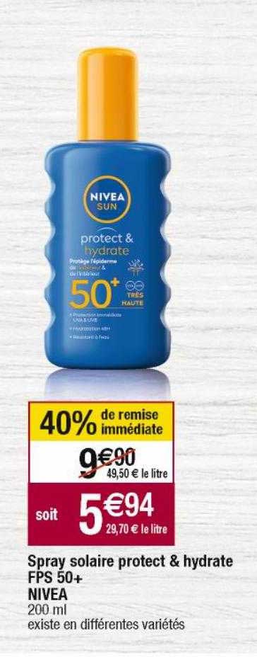 spray solaire protect & hydrate fps 50+ nivea