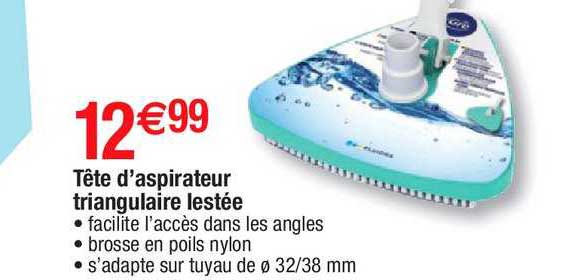 tête d'aspirateur triangulaire lestée