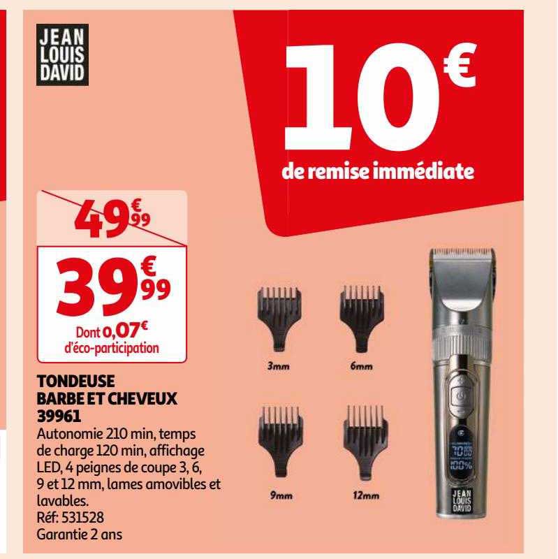 tondeuse barbe et cheveux jean louis david 39961