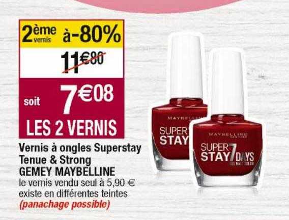 vernis à ongles superstay tenue & strong gemey maybelline