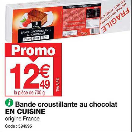 bande croustillante au chocolat en cuisine