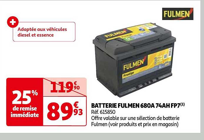 batterie fulmen 680a 74ah fp7