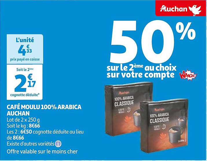 Café Moulu 100% Arabica Auchan