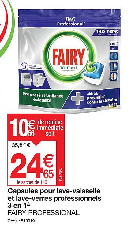 capsules pour lave-vaisselle et lave-verres professionnels 3 en 1