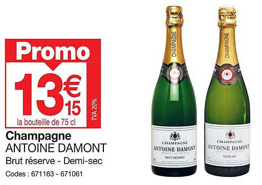 champagne antoine damont brut réserve - demi-sec