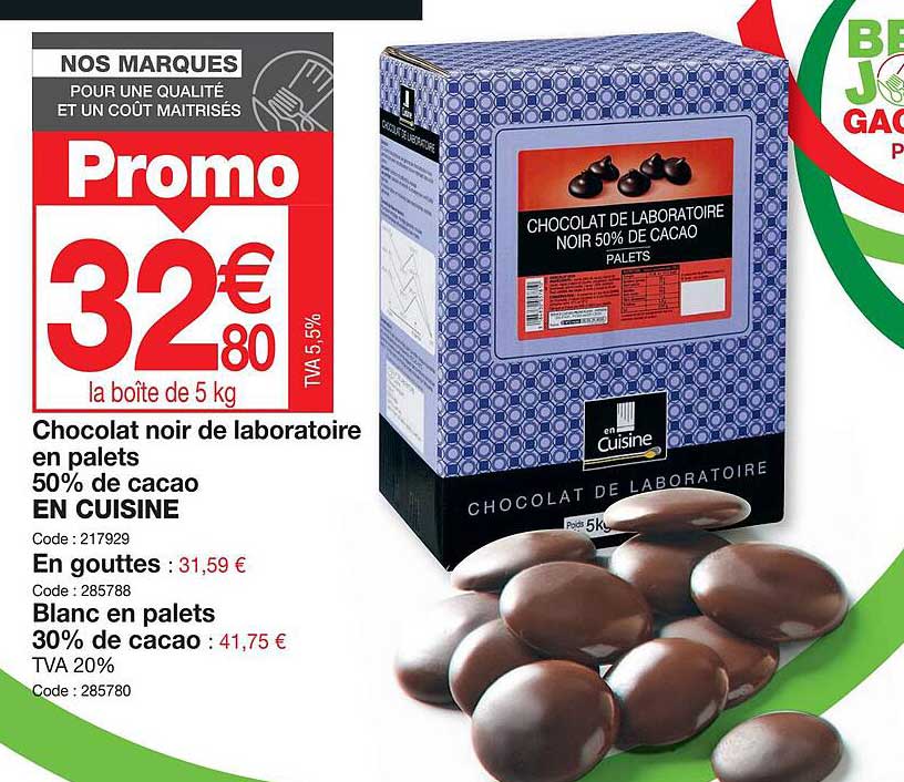 Chocolat Noir De Laboratoire En Palets 50% De Cacao