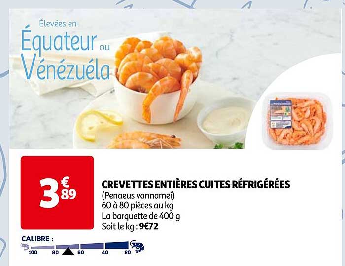 Crevettes Entières Cuites Réfrigérées