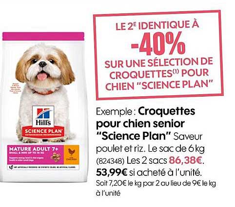 croquettes pour chien senior "science plan"