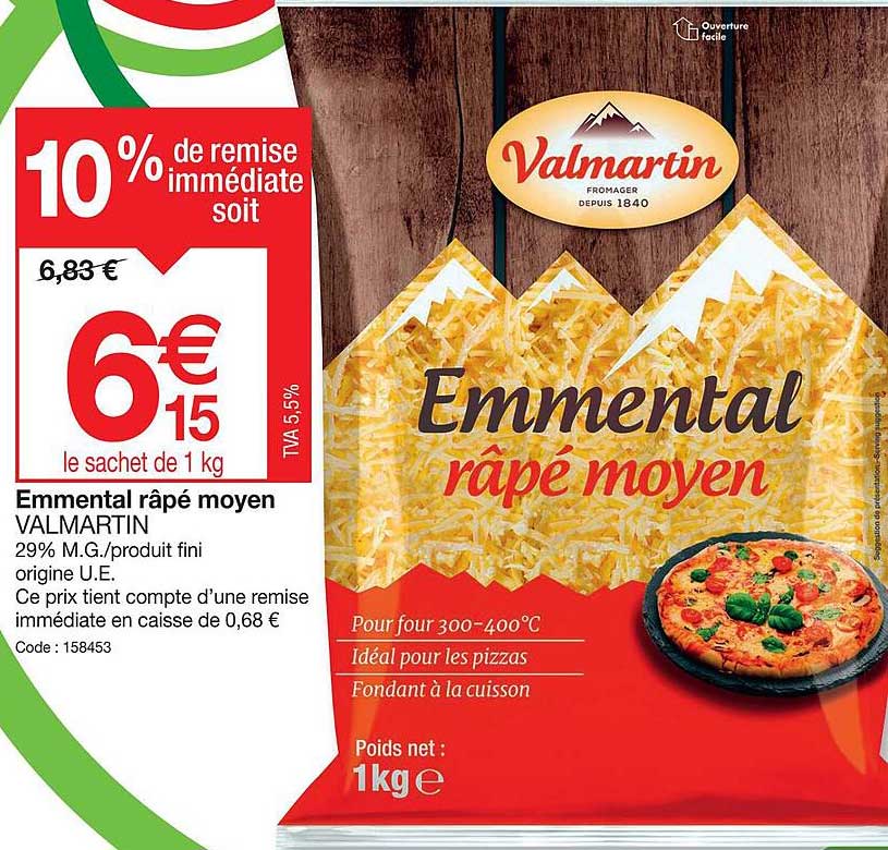 Emmental Râpé Moyen Valmartin