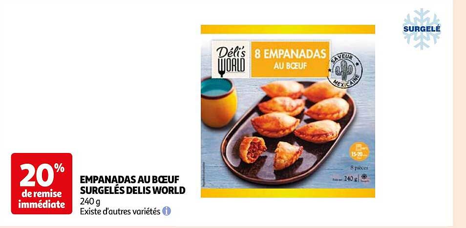 empanadas au bœuf surgelés delis world