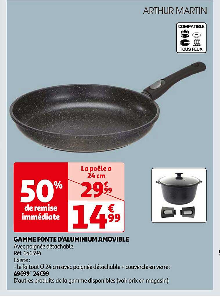 gamme fonte d'aluminium amovible arthur martin