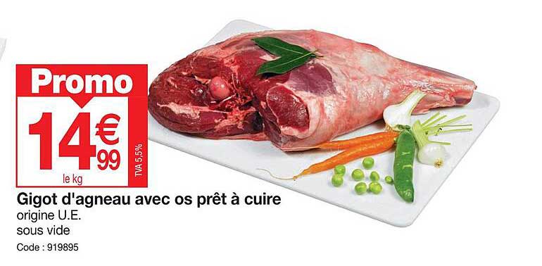 Gigot D'agneau Avec Os Prêt à Cuire