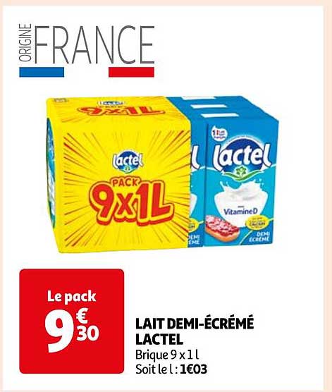 lait demi-écrémé lactel