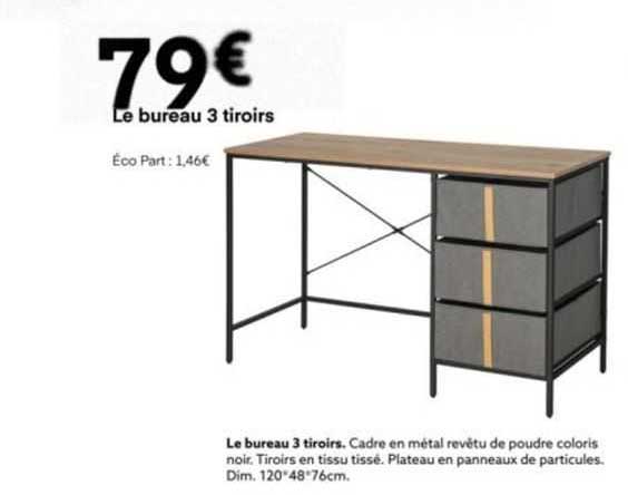 Le Bureau 3 Tiroirs