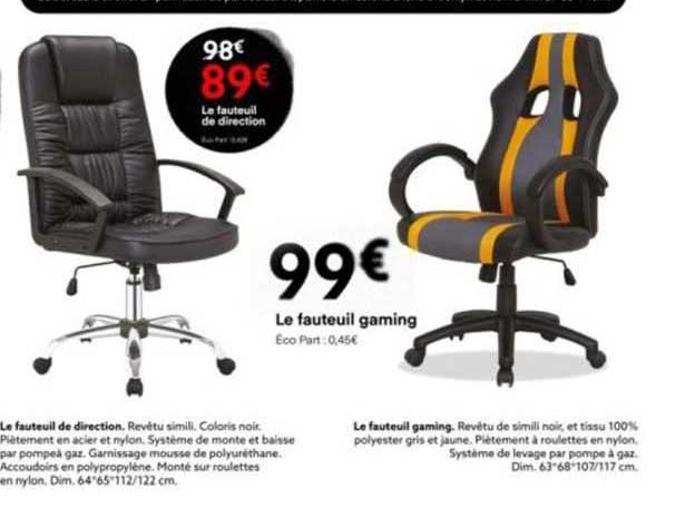 le fauteuil de direction le fauteuil gaming