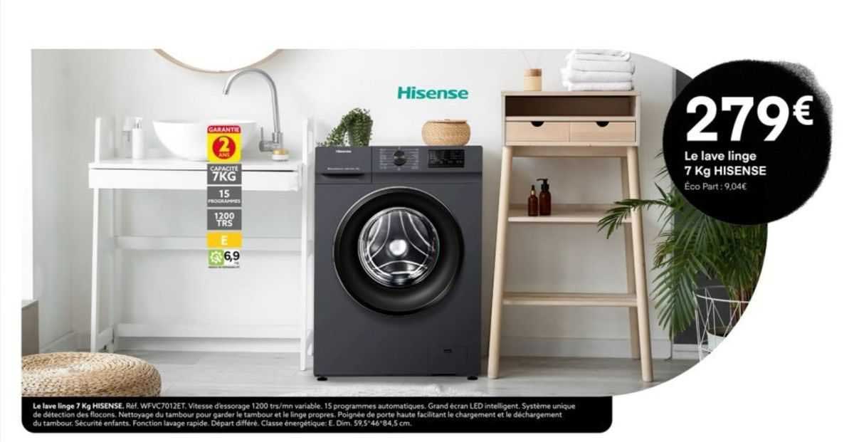 le lave linge 7 kg hisense