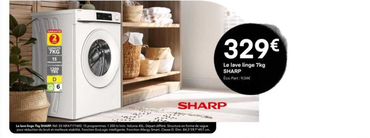le lave linge 7 kg sharp