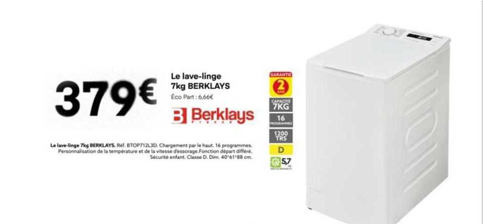le lave-linge 7kg berklays