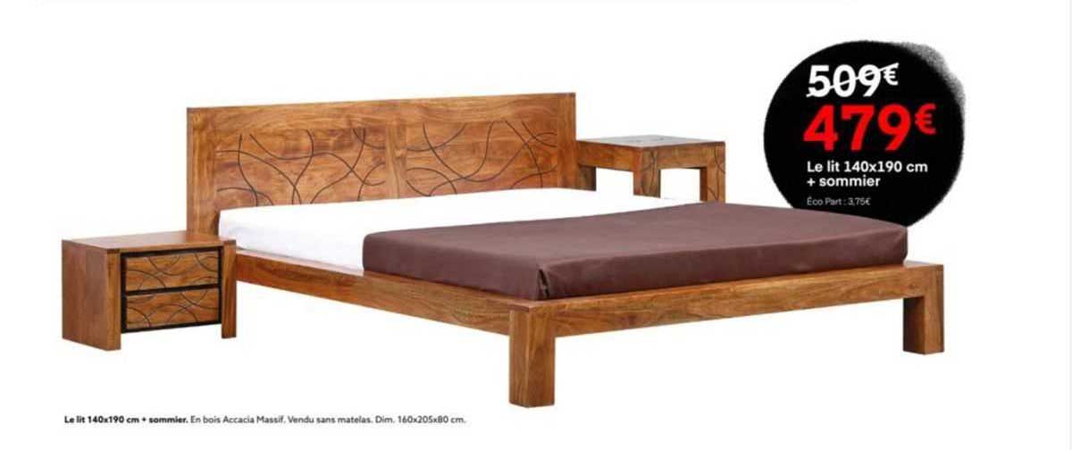 le lit 140x190 cm + sommier