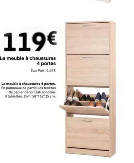 le meuble à chassures 4 portes