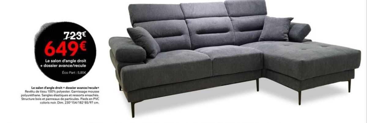 Le Salon D'angle + Dossier Avance Recule