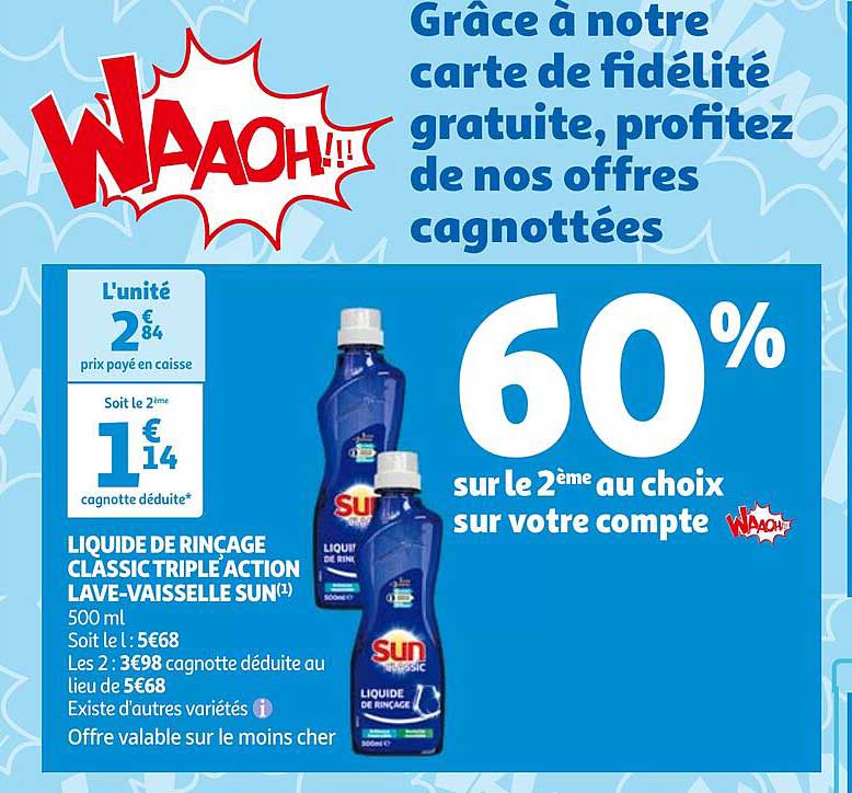 liquide de rinçage classic triple action lave-vaisselle sun