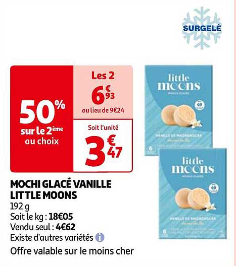 mochi glacé vanille little moons