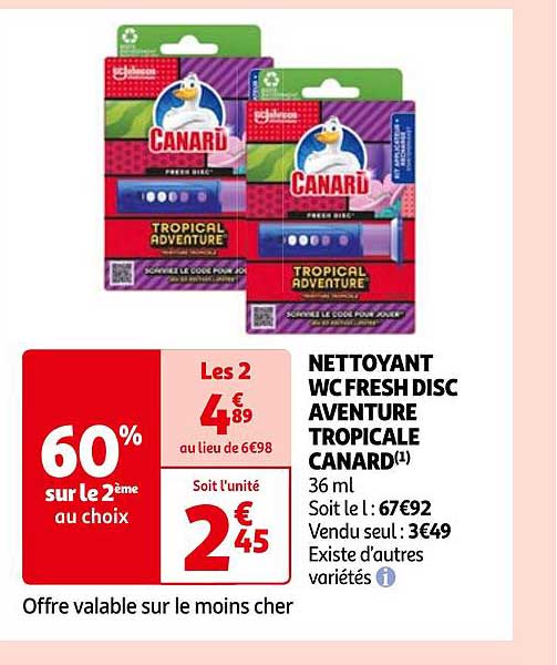 nettoyant wc fresh disc aventure tropicale canard