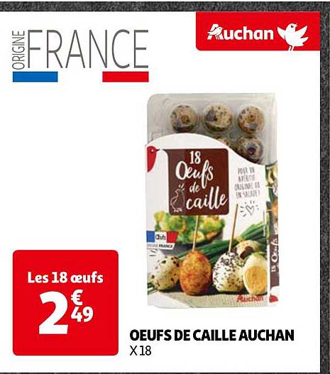 œufs de caille auchan x18