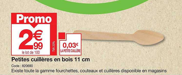 petites cuillères en bois 11 cm