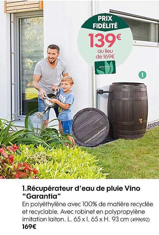 récupérateur d'eau de pluie vino "garantina"