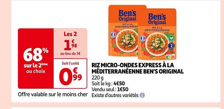 riz micro-ondes express à la méditerranéenne ben's original