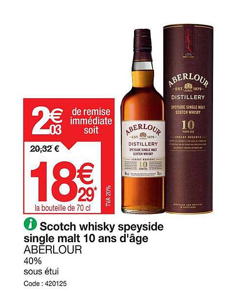 scotch whisky speyside single malt 10 d'âge aberlour