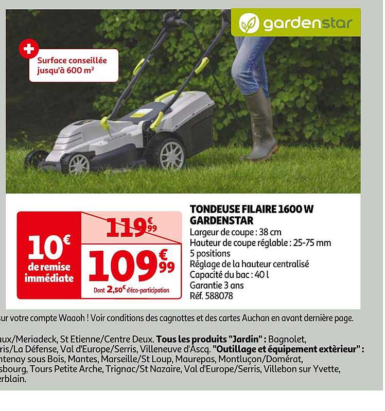 Tondeuse Filaire 1600 W Gardenstar